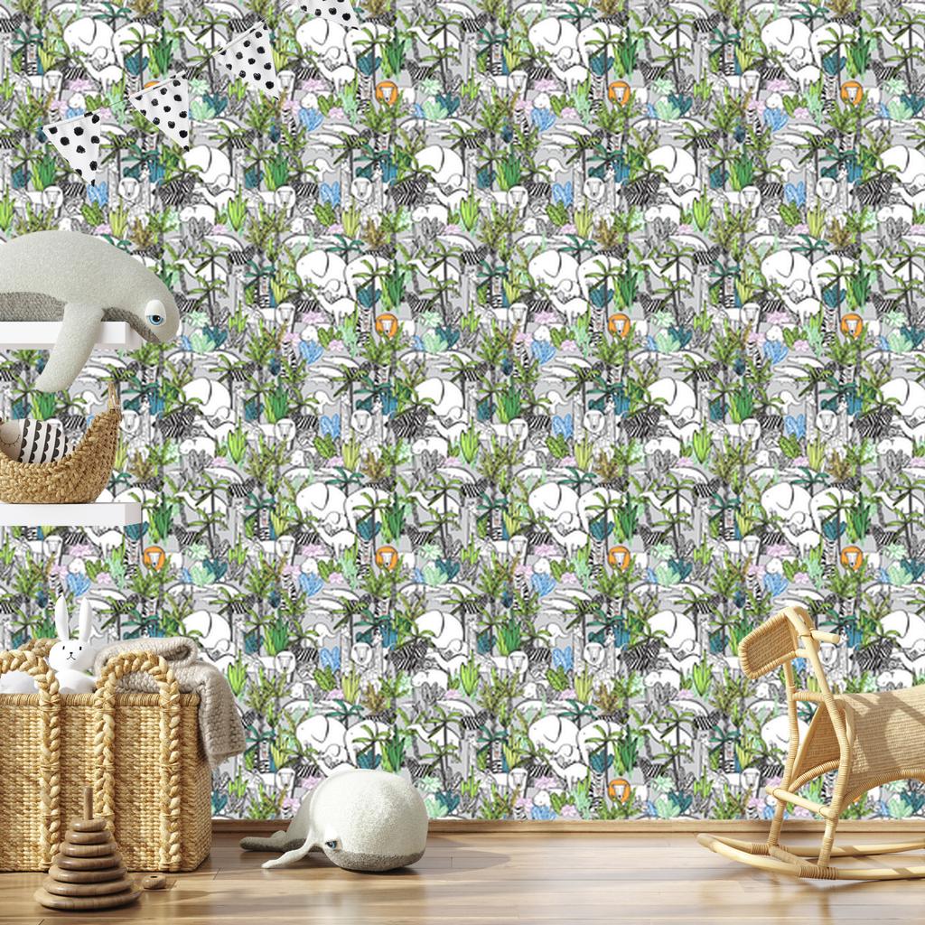 Wild Animals Savanna Wallpaper for Living Room and Bedroom 50x1000