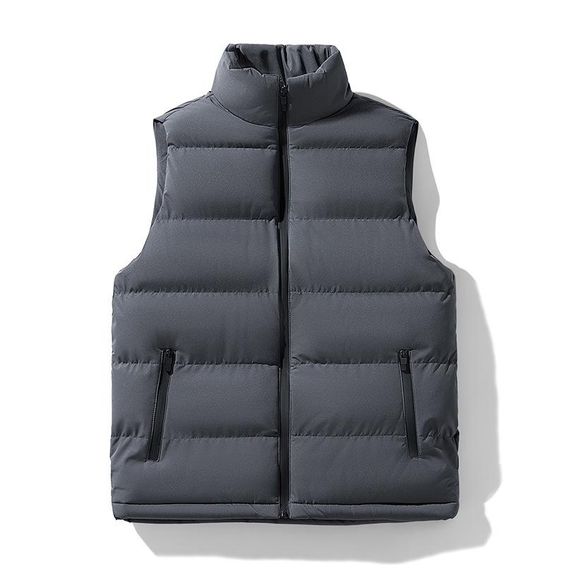Autumn and winter new vest men's and women's warm cotton vest stand-up collar youth sleeveless vest lazy loose coat