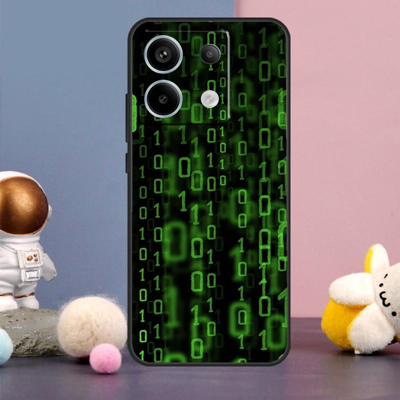 Hacker Binary Matrix Rain Cover For Xiaomi Redmi Note 13 12 11 9 10 Pro 12S 11S 10S 9S Redmi 13 12 10C 12C 13C Case