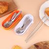 Stainless Steel Spoon Fork Set Short Handle Children'S Tableware Household Baby Food Spoon Soup Spoon