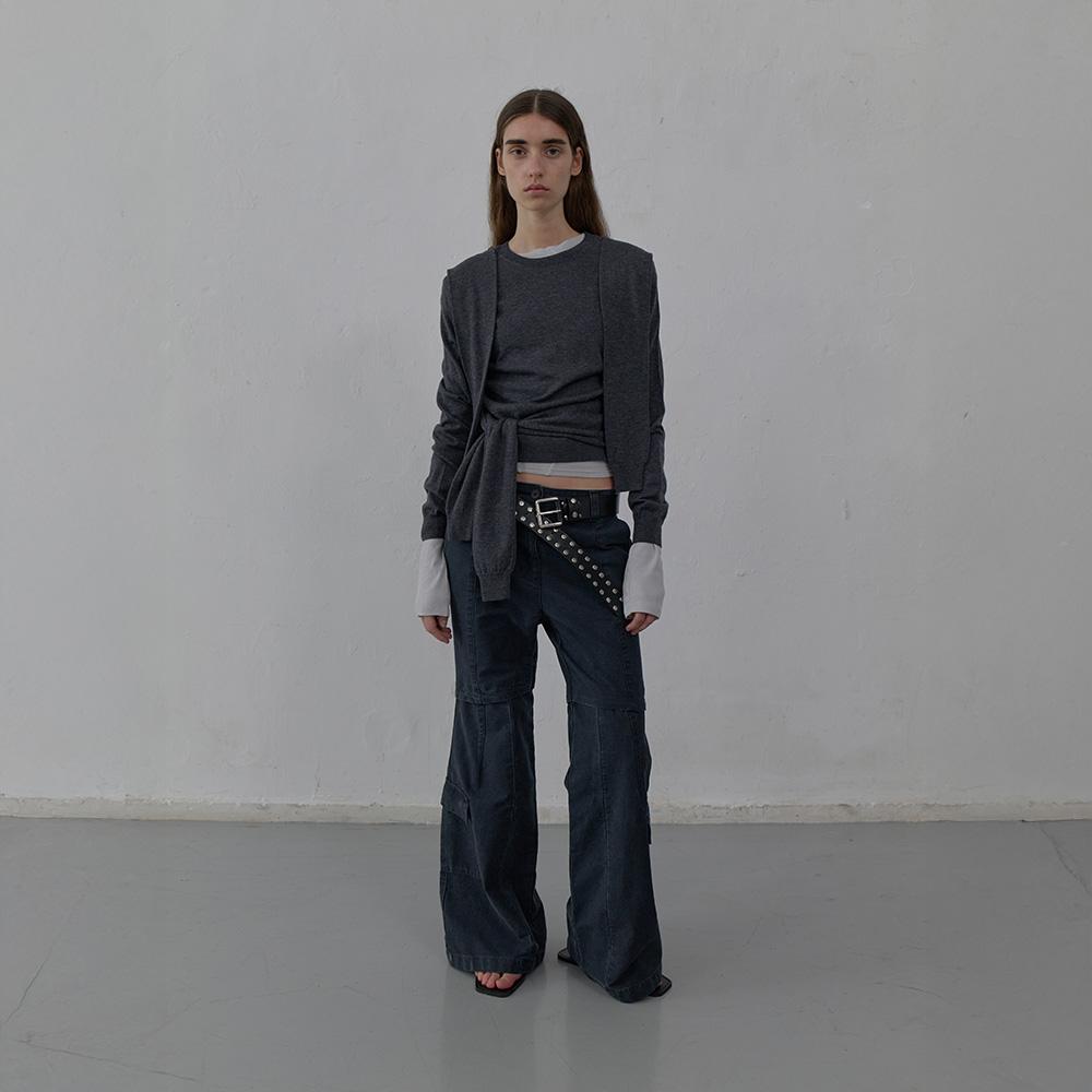 LCDC™ Tied Detail Knit Top (Melange Gray)