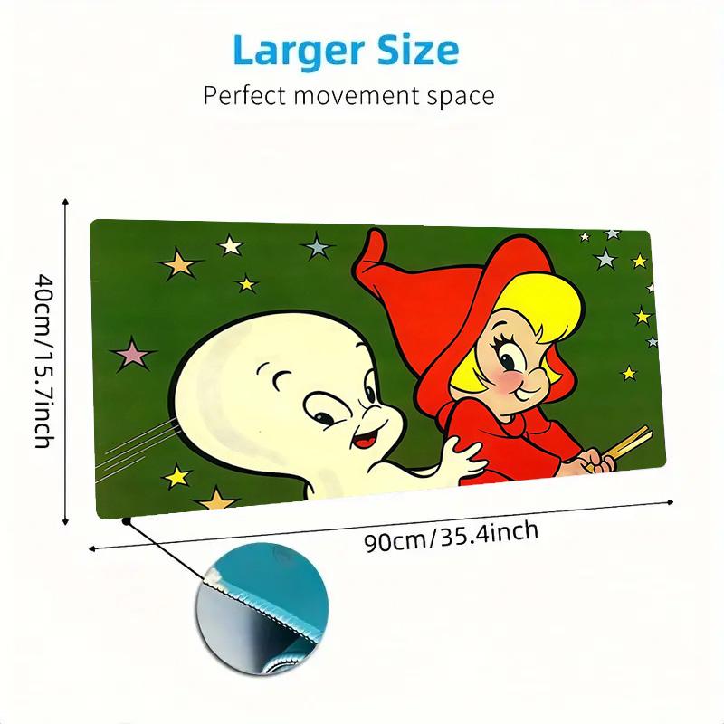 Casper Print Cushion Non-slip Laptop Tablet Big Mousepad XXL Mat Mini PC Playmat With Lock edge