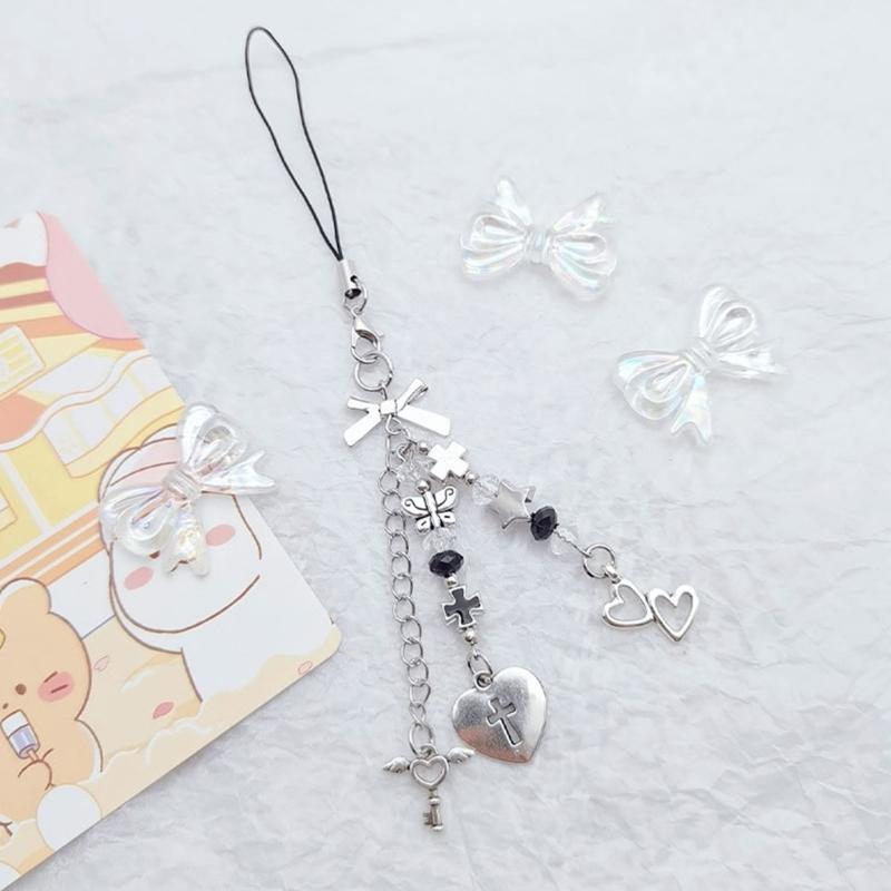 Bowknot Heart Cross Flower Phone Charm Straps Keys Hanging Pendants Bag Decor