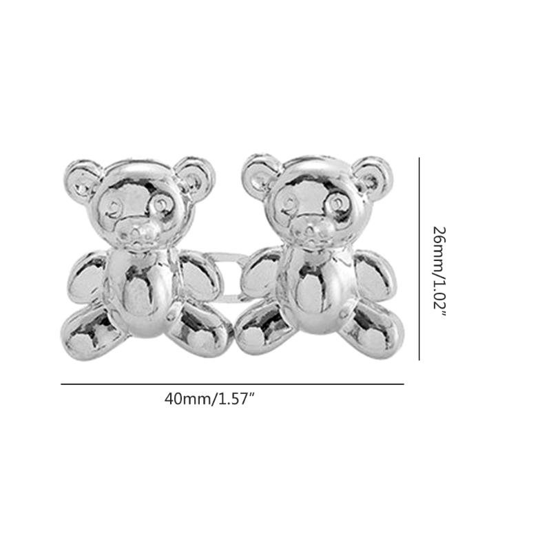 Cute Bear Button for Jeans Bear Clip for Pants Jean Buttons Pins for Loose Jeans No Sew and Adjustable Waist Buckles