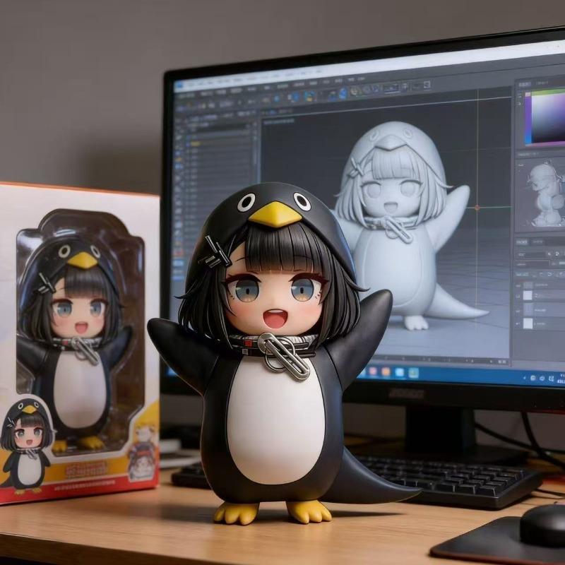 2026 Goo Goo Gaga Little Penguin Administrator Hand-held Ark Terminal Scale Ratio Model Decoration Toys Playsets Doll Birthday Gift Present
