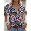 Ladies Casual Short Sleeve V Neck T-Shirt