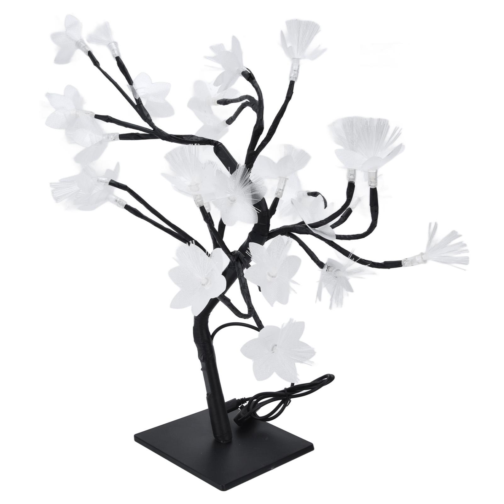 

24LED Fiber Optic Tree Lamp USB Powered Simulation Flower Light for Household Decoration