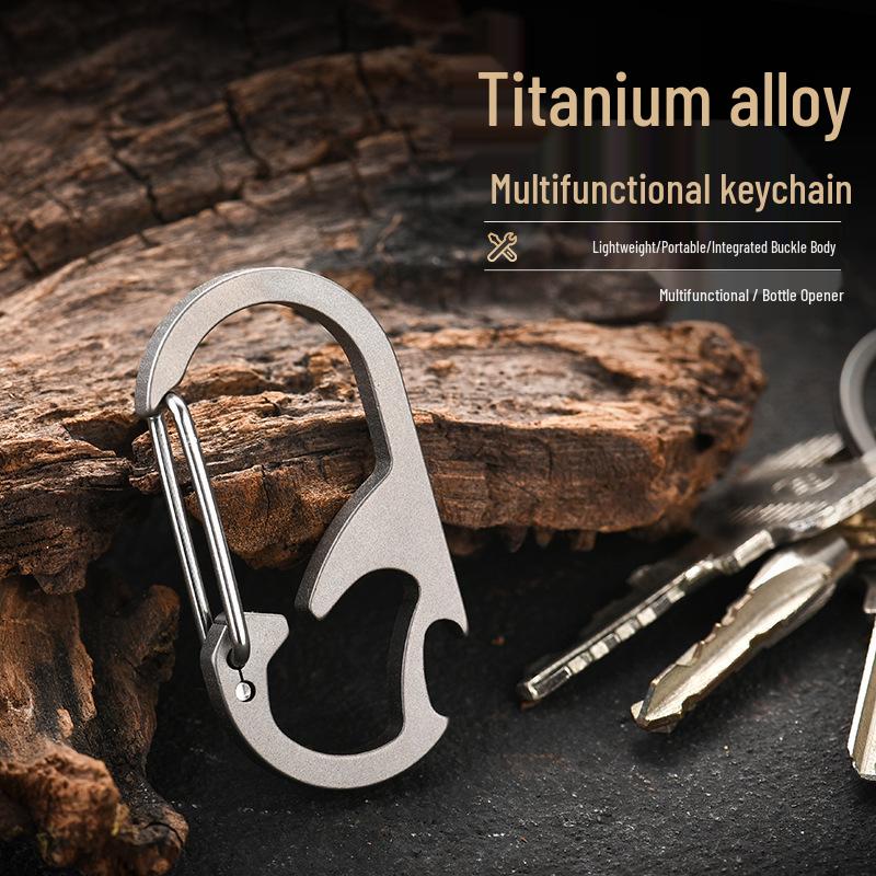 Titanium Alloy Multifunctional Car Keychain & Bottle Opener for Outdoor Use