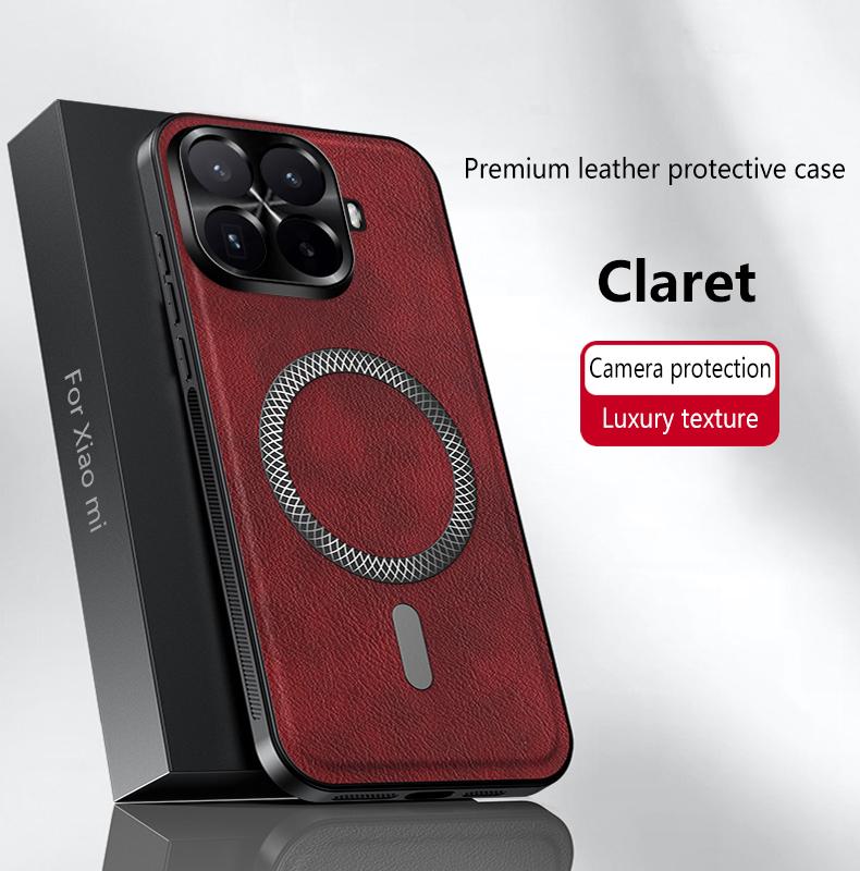 Чехол для Xiaomi 17T Pro Роскошный ПУ-кожа для MagSafe Защитная задняя крышка Чехол для Xiaomi Mi 17T 17TPro Бизнес Оболочка для телефона Xiaomi 17T Pro красный