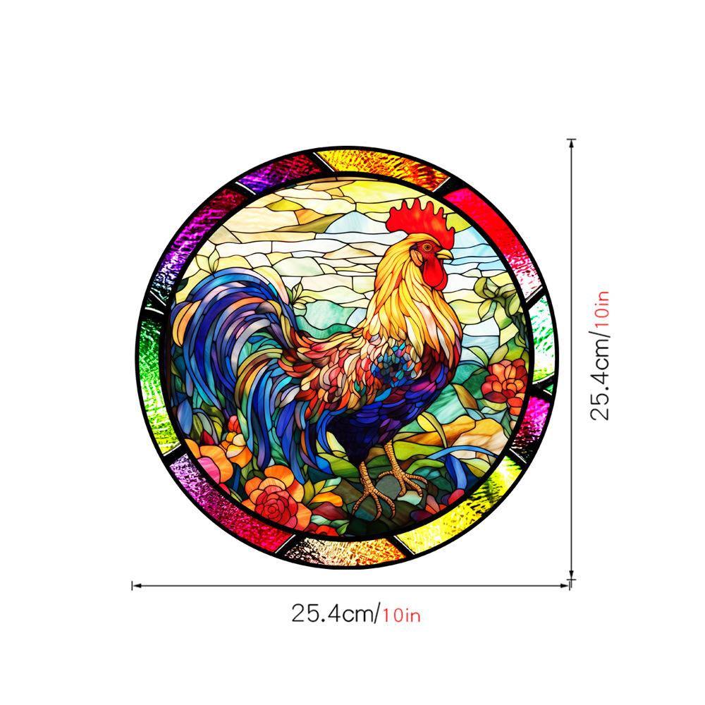 Retro Colorful Hummingbird Iris Window Glass Electrostatic Sticker Detachable Decorative Film Home Decoration