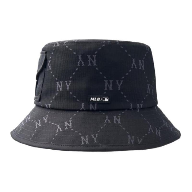 MLB Polyester Bucket Hats Unisex Black Fashion 3AHTM015N-50BKS