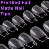 360Pcs/Box Fake Nails Transparent Frosted French Almond Acrylic Water Drop False Nail Tips For Extension Tip Manicure Tool
