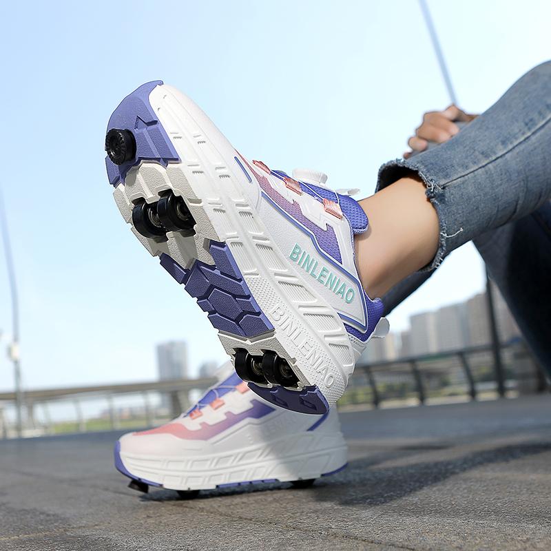 Kid's Four-wheel Sports Shoes Detachable Flat Shoes Children's Skating Roller Skates Shoes for Kids Girl Skate Shoes