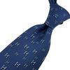 HERMES H pattern silk tie Navy silk Used