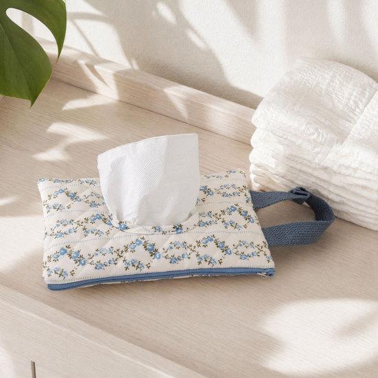Baby Wipes Pouch Floral Quilted Portable Baby Organizer Bag Refillable Wet Wipes Bag