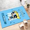 Benutzerdefinierte The Powerpuff Girls Matte mit personalisiertem Namen, waschbarer Polyester-Eingangsbereich-Teppich für den Innenbereich, Geschenk für Weihnachten, Ostern, Thanksgiving