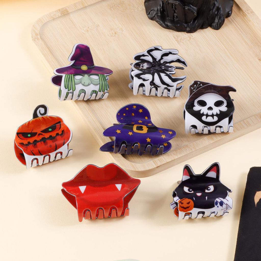 Bamboo Yao Halloween Pumpkin Bat Hair Claw Clip – Women's Autumn & Winter Jewelry