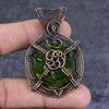 Natural Moldavite Quartz Gemstone Copper Wire Wrap Jewelry Pendant 2.44" M8r02