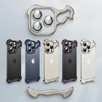 Metalowa aluminiowa narożna obudowa telefonu bez ramki do iPhone'a 15 14 Plus 13 Pro Max magnetyczna do Magsafe Camera Lens Protect Funda Cover
