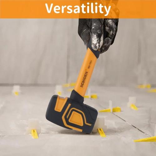 BOOSDEN Shockless Rubber Hammer, Large Hammer with Rubber Mallet, Non-Slip Handle, Shock Absorbing, for Woodworking, 1100g