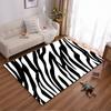 Tapis Motif Rayures Zèbre Noir et Blanc pour Décoration de Salon Convient pour une utilisation comme antidérapant pour canapés de salon et de chambre