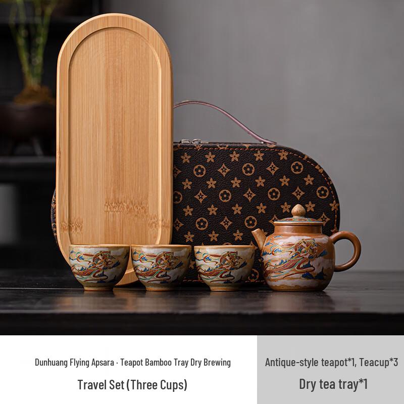 Dunhuang Flying Apsaras Travel Ceramic Tea Set