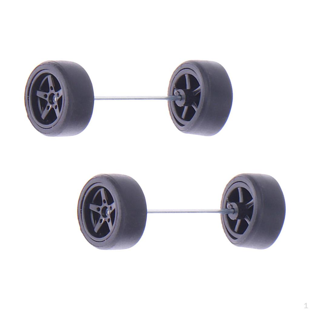 1/64 Scale Alloy Wheels And Tires Set for RC Car Models with Rims