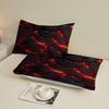 1 Simple Red Glowing Polygon Printed Matte Fitted Sheet, Bedroom Printed Bed Cover, Bedding (excluding Pillowcases)
