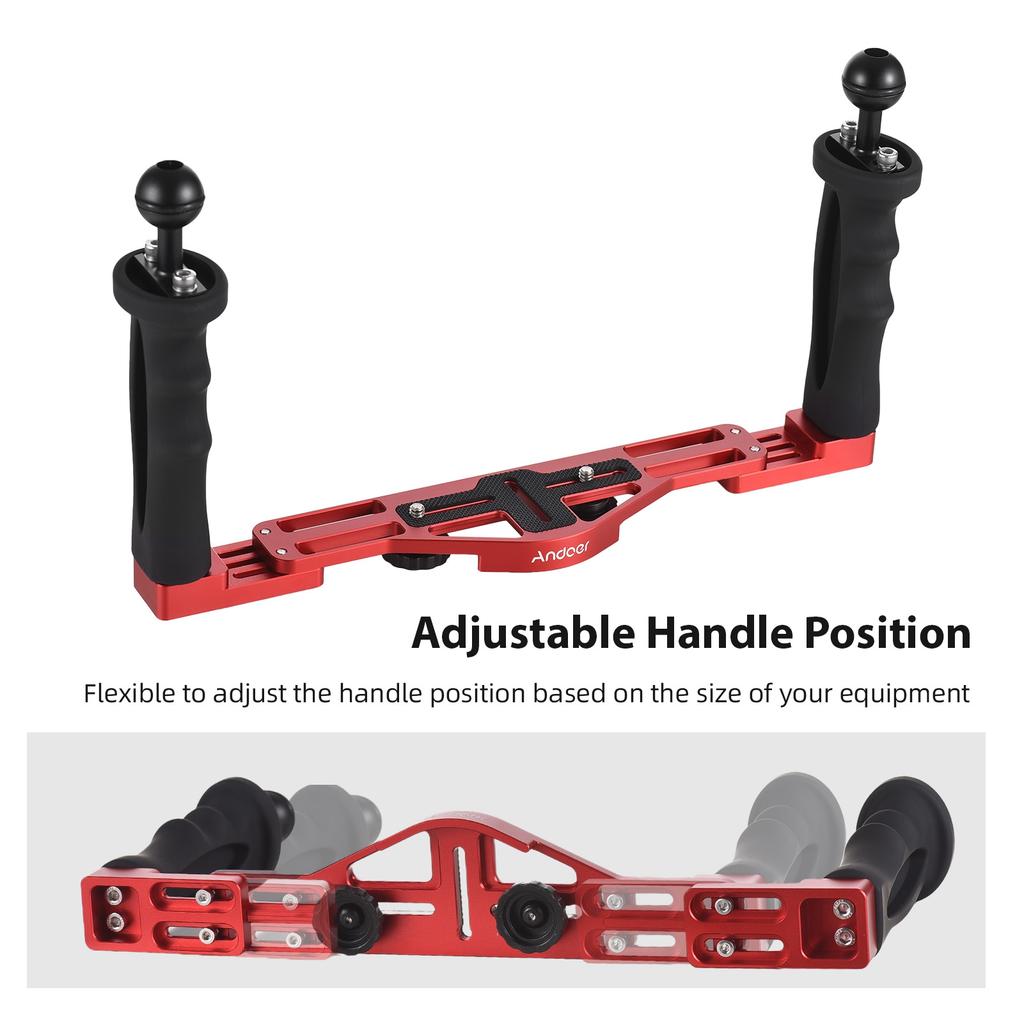 Dual Handle Camera Diving Rig Handheld Underwater Tray Stabilizer Adjustable Camera Diving Housing B
