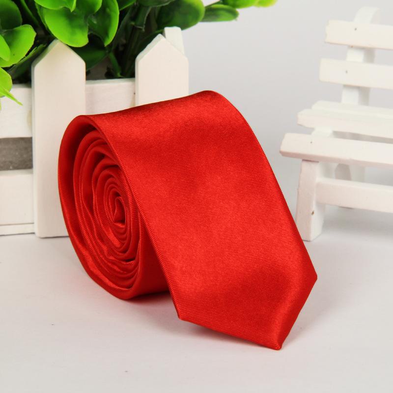 Casual Korean Style Narrow 5cm Solid Color Tie for Men