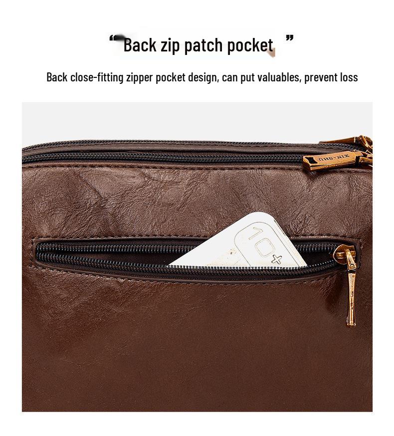 2025 Retro Ethnic Style Women's Genuine Leather Crossbody Bag for Middle-Aged Women