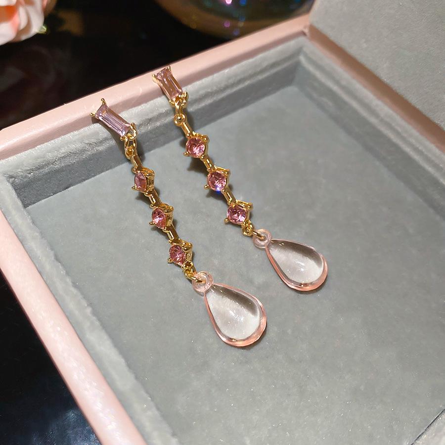 Silver Needle Pink Butterfly Zircon Cutout Stud Earrings - High-End Luxury Fashion Jewelry