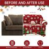 Christmas Printed Sofa Cover 1/2/3/4 Seater Stretch Fabric Couch Slipcover Elastic Sofa Protector for Living Room Xmas Decoration