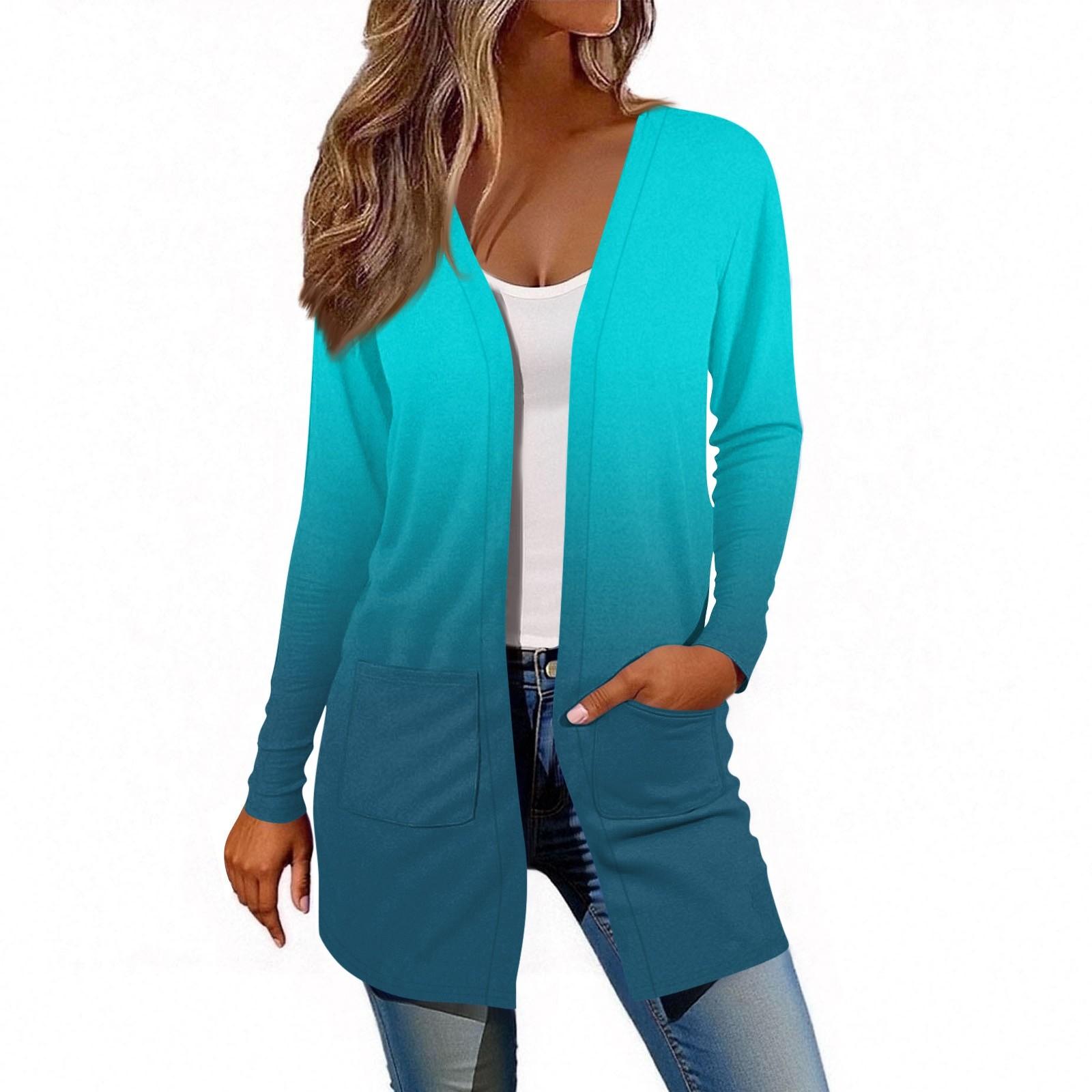 Women s Long Sleeve Cardigan Casual Jacket With Pockets Top M