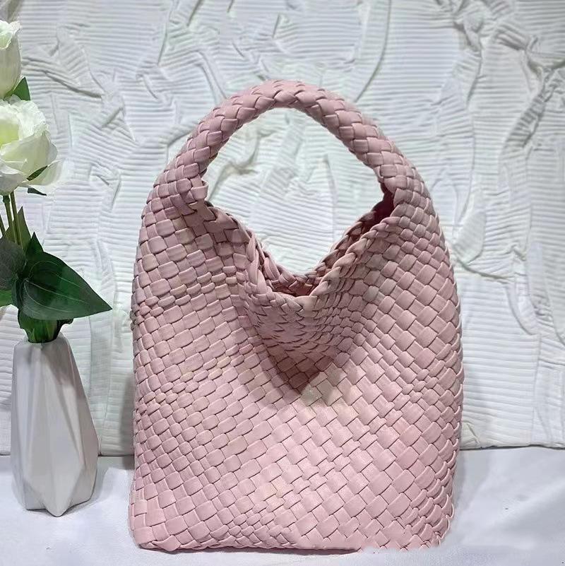 2024 Spring/Summer Women's Hand-Woven Soft Leather Bucket Bag - High-End Single Shoulder Handbag & Underarm Bag