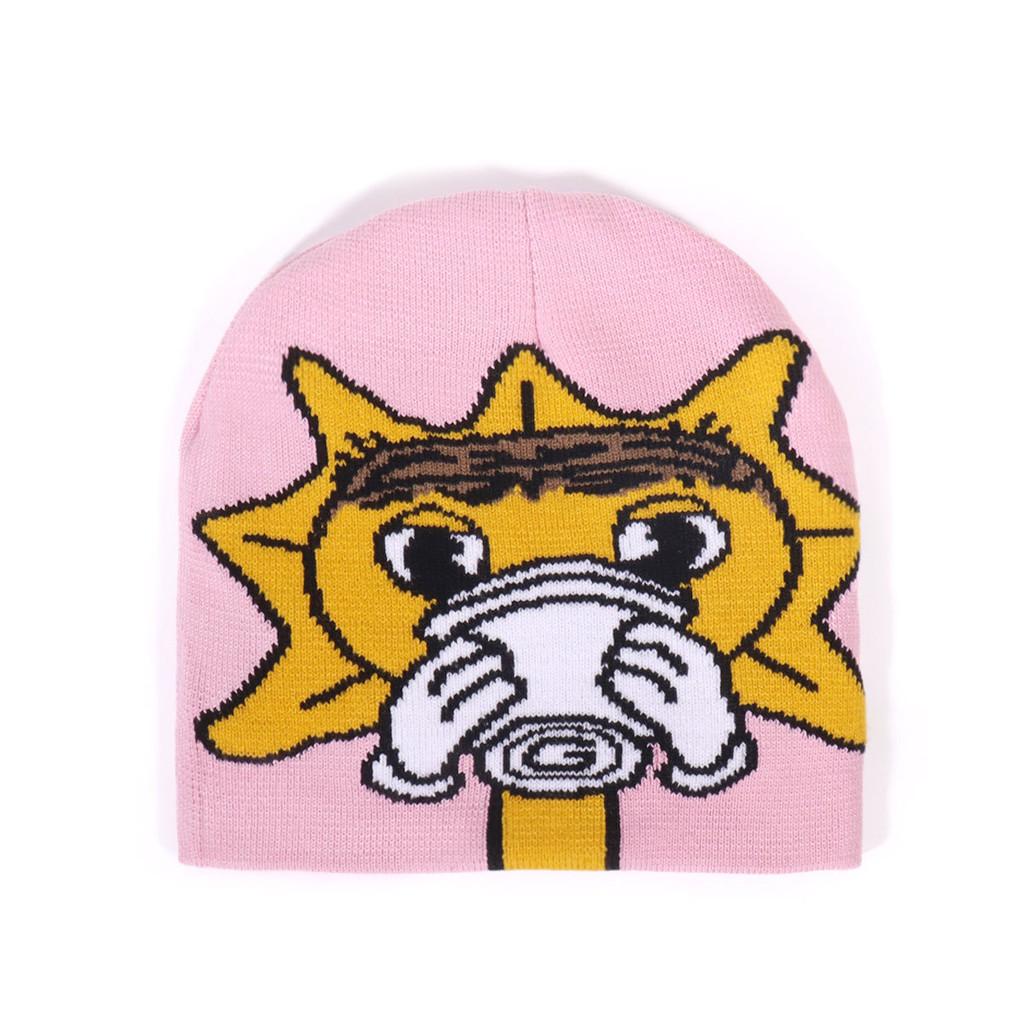 Drink Sunflowers Water Pattern Knitted Cap Winter Casual Breathable Fashion