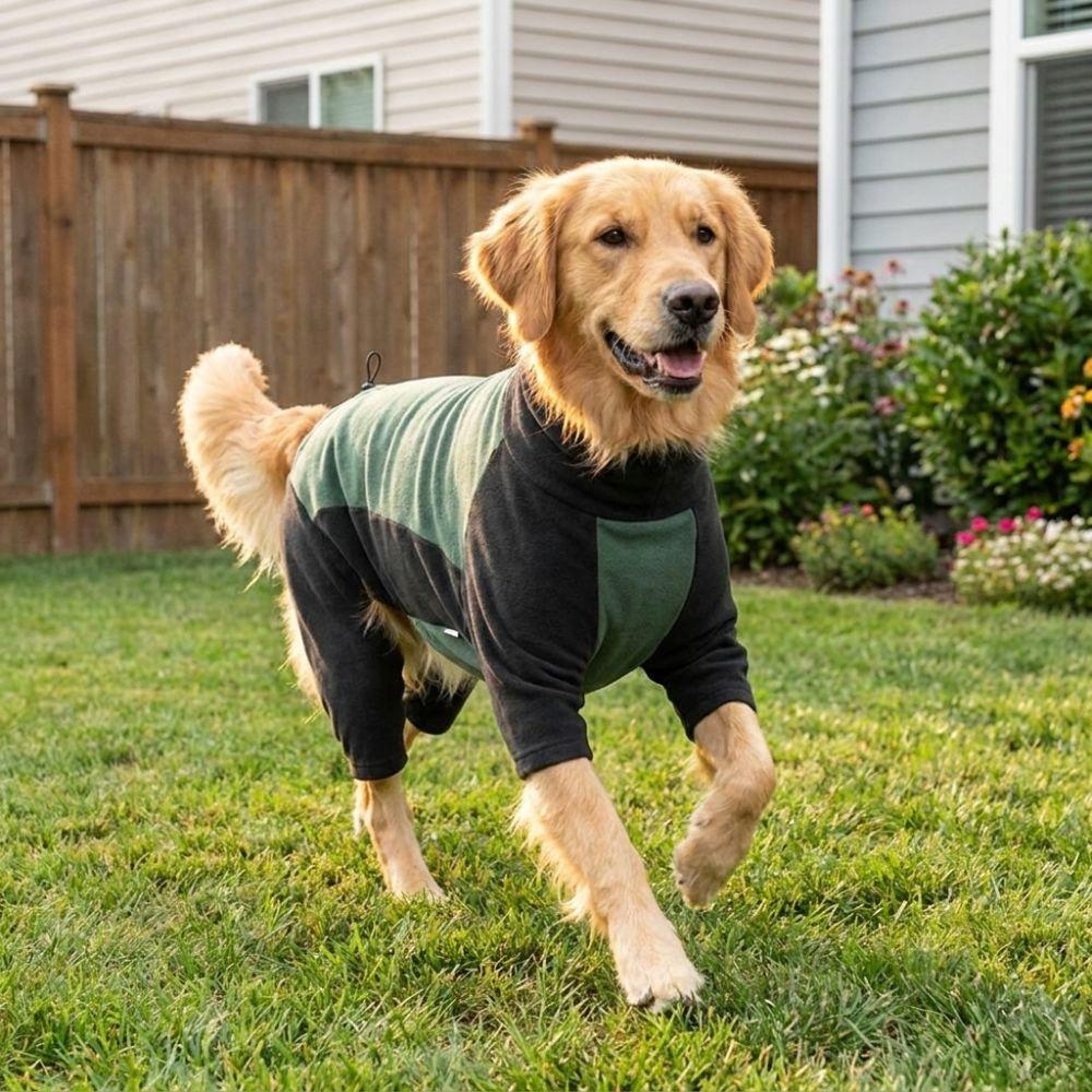 High Stretch Fleece Dog Jumpsuit Soft Warm Dog Warm Pajamas Dog Winter Home Outfit  Sleeping