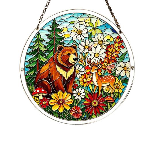 Acrylic Jigsaw Puzzle Suncatcher Window Hanging Kit, Stained Glass Style DIY Puzzles Home Garden Decor, Birthday Gifts for Women, Wife, Aunt, Mom
