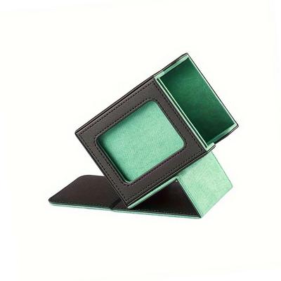 CRAFT CROWN Janela de Empurrar Deck Couro Deck aproximadamente Cartas Estojo/Caixa PU/Com Janela/Acomoda 80-100 (Verde)