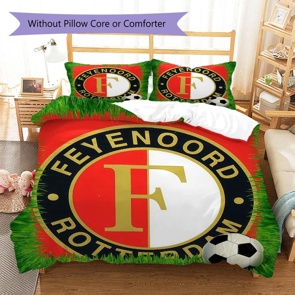 Biancheria da letto con motivo Feyenoord, Set piumone Copripiumone Federa Regalo di Compleanno per la Casa(1 * copripiumino + 2 * federa, senza nucleo)