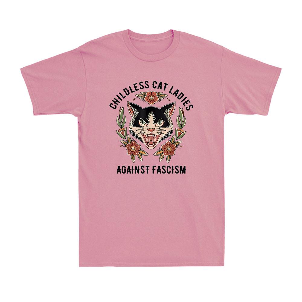 Childless Cat Ladies Against Fascism Funny Cat Feminist Pro-Choice Gift T-Shirt
