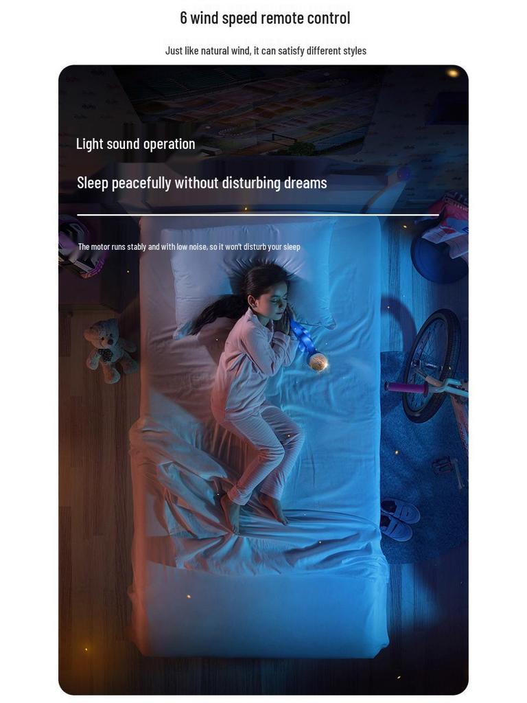 Invisible Silent Variable Frequency Ceiling Fan with Light for Living Room or Bedroom