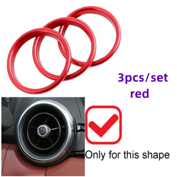 

Алюмінієвий сплав автомобільного кондиціонера на виході внутрішнього кільця декоративної кришки, наклейки, придатні для Mazda MX5 Mazda 2 CX3 RF ND Auto mazda 2 червоний
