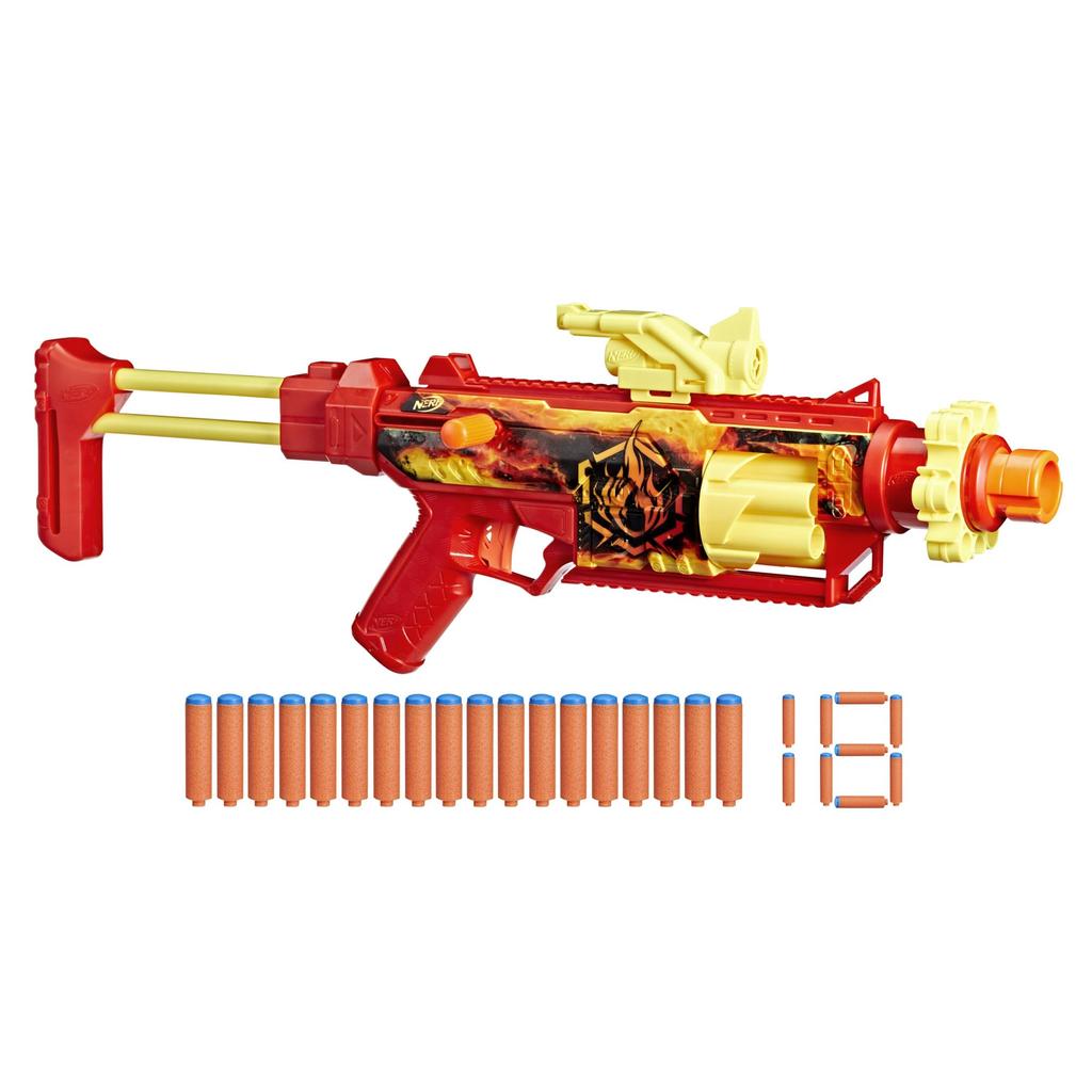 Hasbro Nerf Loadout Flare Fusion Blaster com 3 Acessórios Intercambiáveis e 18 Dardos N1, Brinquedo e Presente para Crianças, Idades 8+, G3142, Autêntico