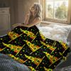 Wizard Hat Print Flannel Blanket Warm Soft Halloween Christmas Decorative Couch Warm Cozy All-Season Gift