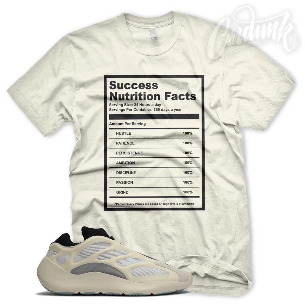 New Cream  SUCCESS FACTS  T Shirt for YZ Boost v3 700 Azael 4XL