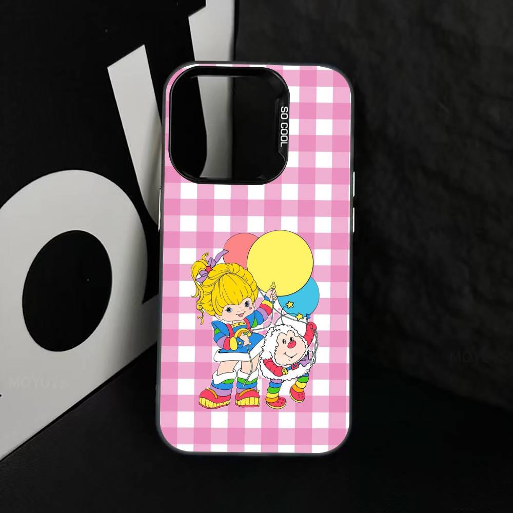 Cute Retro Rainbow Pony Phone Case For iPhone 17,16,15,14,13,12,11 Plus,Pro Max,XS,Colored Silver Plated Inside Cover