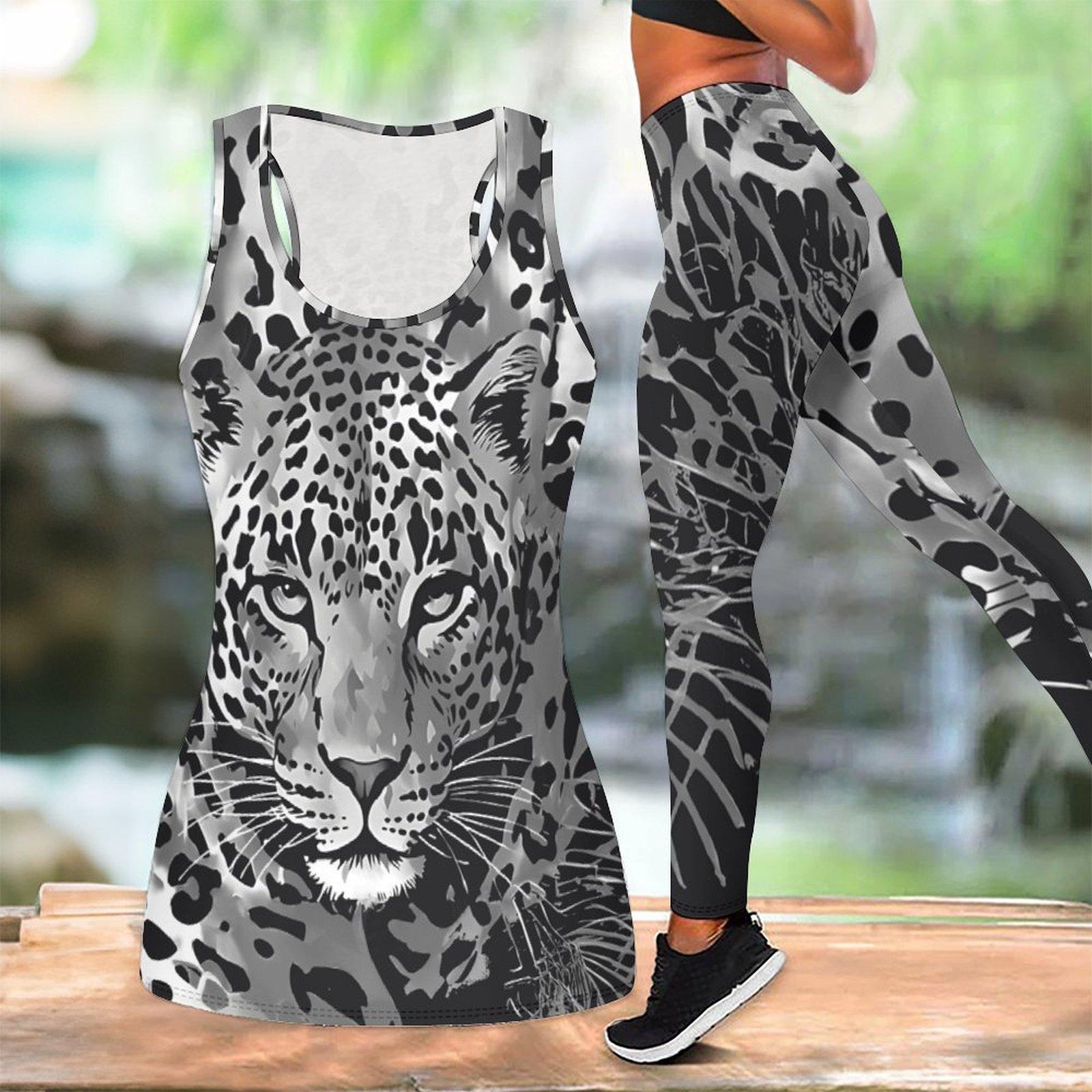 

Animal Printed Yoga Outfit for Women Fashion Workout Leggings Fitness Sports Casual Yoga Set Sports Suit XXL