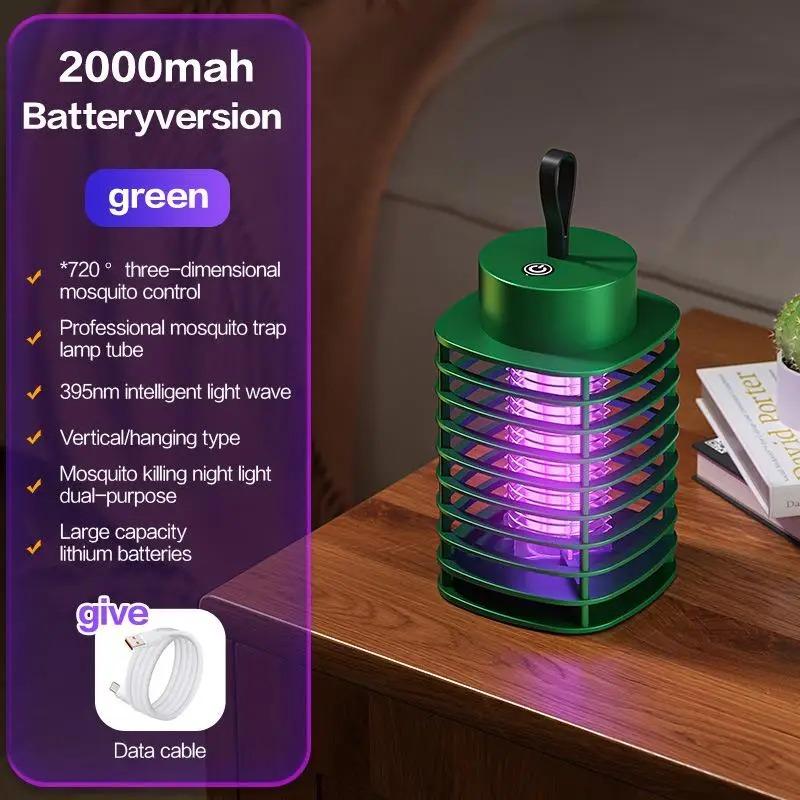 Lampa na komary 2 szt. USB Ładowalna Przenośna Elektryczna Pułapka na Muchy Lampa owadobójcza Zewnętrzna Bezpieczna Cicha Lampa przeciw komarom