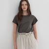 Mommet Harper Round Short Sleeve Tee Brown